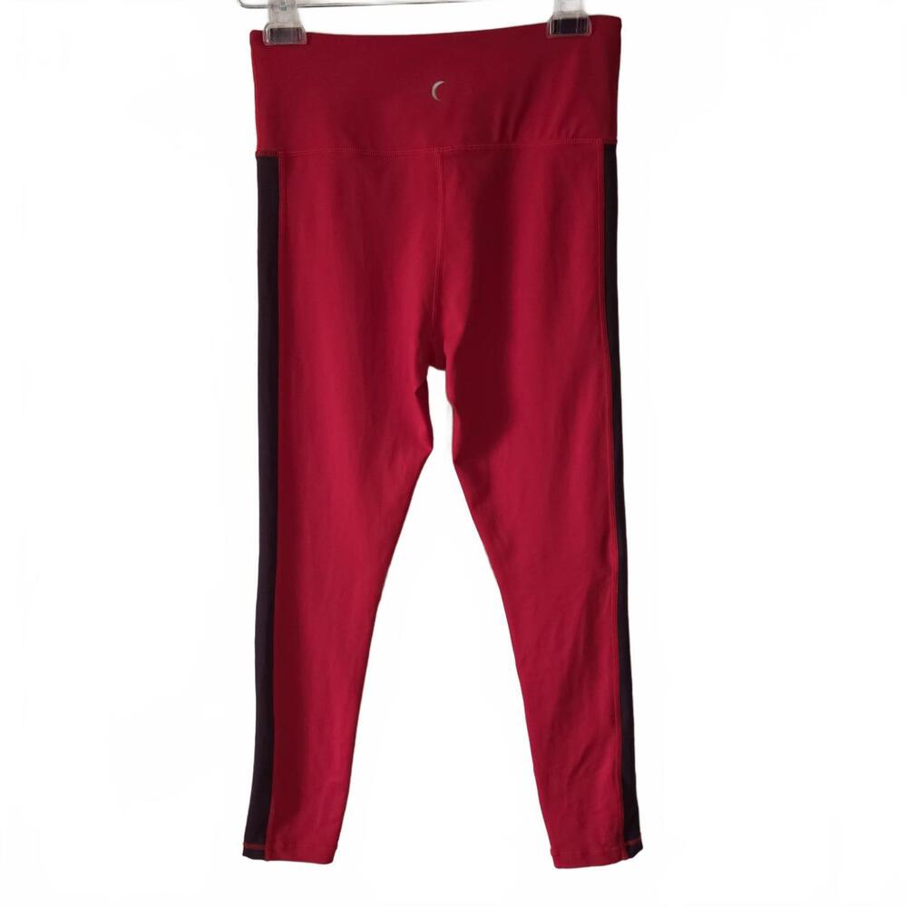 ZyiaActive Leggings Womens Red Royalty Stripe Light n Tight High Rise 7/8